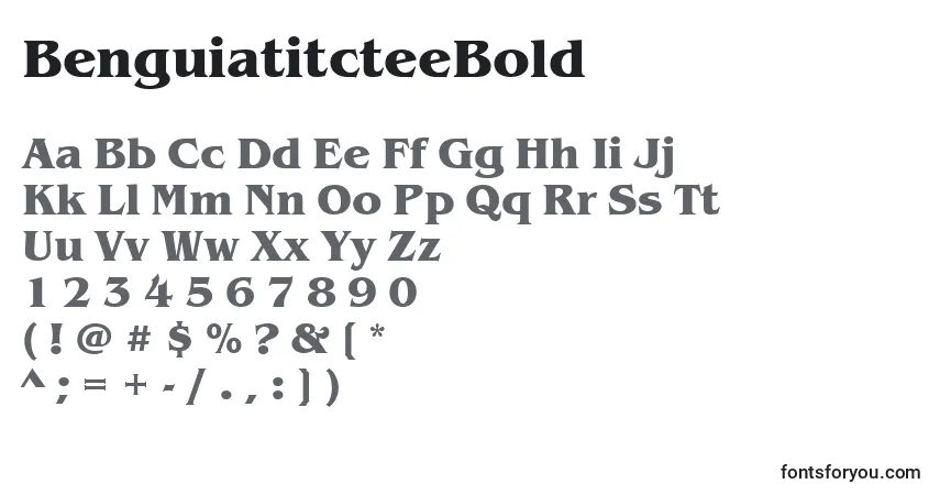 A fonte BenguiatitcteeBold – alfabeto, números, caracteres especiais