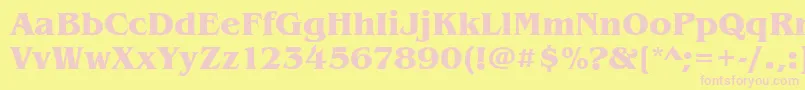 BenguiatitcteeBold-fontti – vaaleanpunaiset fontit keltaisella taustalla
