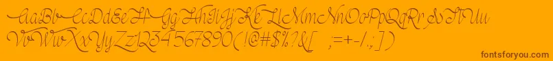 MfWeddingBells Font – Brown Fonts on Orange Background