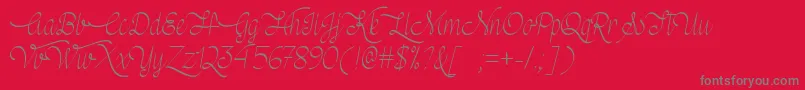 MfWeddingBells Font – Gray Fonts on Red Background