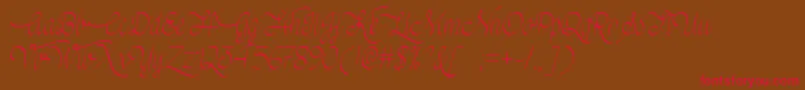 MfWeddingBells Font – Red Fonts on Brown Background