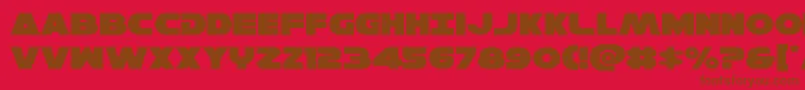 Hansolov3expand Font – Brown Fonts on Red Background