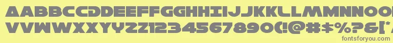 フォントHansolov3expand – 黄色の背景に灰色の文字