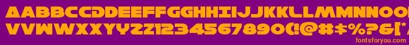 Hansolov3expand Font – Orange Fonts on Purple Background
