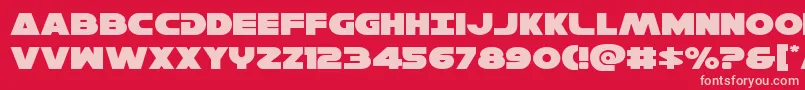 Hansolov3expand Font – Pink Fonts on Red Background