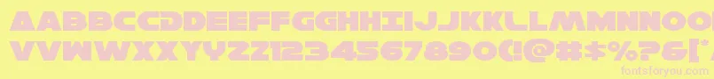 Hansolov3expand Font – Pink Fonts on Yellow Background