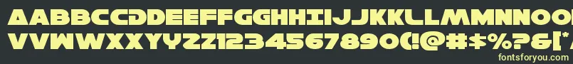 Hansolov3expand Font – Yellow Fonts on Black Background