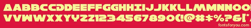 Hansolov3expand Font – Yellow Fonts on Red Background