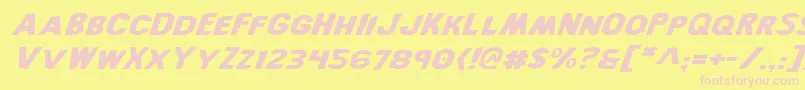 Bronicei Font – Pink Fonts on Yellow Background