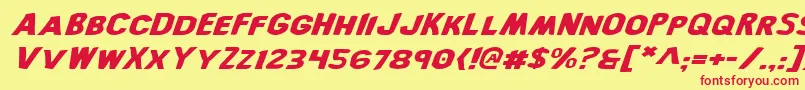 Bronicei Font – Red Fonts on Yellow Background