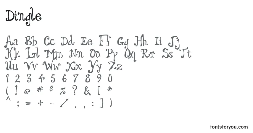 Schriftart Dingle – Alphabet, Zahlen, spezielle Symbole