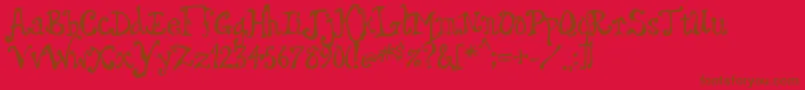 Czcionka Dingle – brązowe czcionki na czerwonym tle