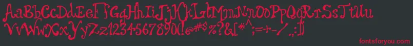 Dingle-Schriftart – Rote Schriften auf schwarzem Hintergrund
