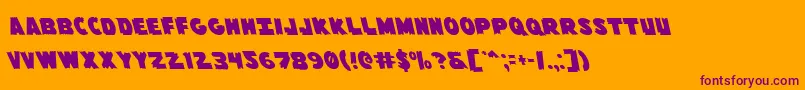 Flyingleatherv2left Font – Purple Fonts on Orange Background