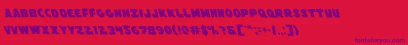 Flyingleatherv2left Font – Purple Fonts on Red Background