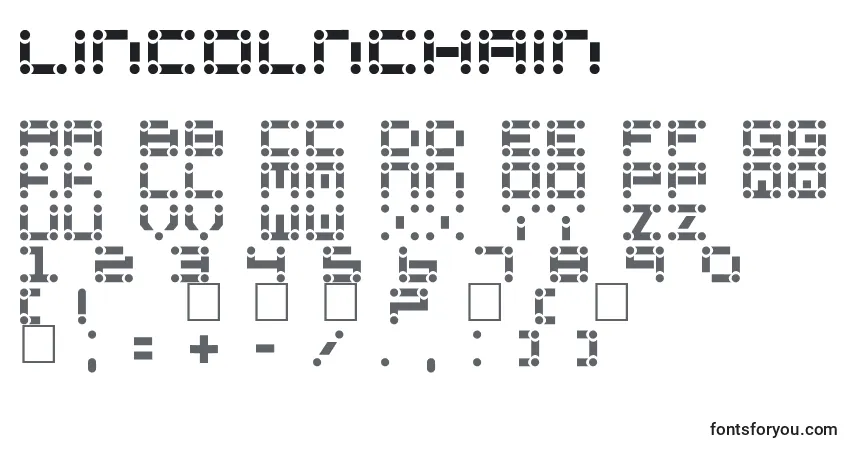 Шрифт LincolnChain – алфавит, цифры, специальные символы
