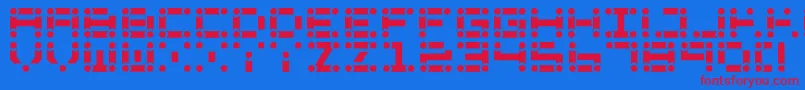 フォントLincolnChain – 赤い文字の青い背景