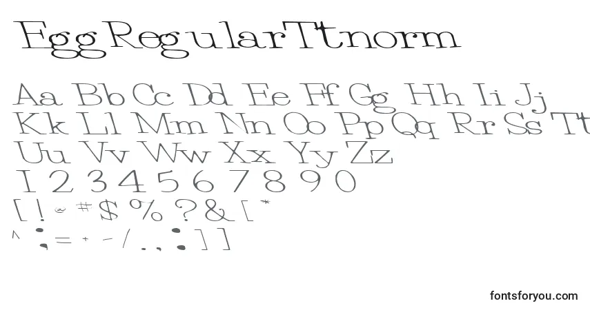 Schriftart EggRegularTtnorm – Alphabet, Zahlen, spezielle Symbole