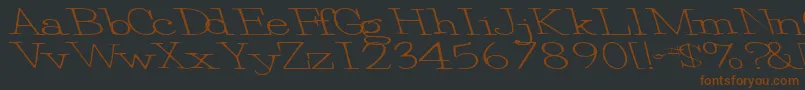 Saiba mais sobre a fonte EggRegularTtnorm Fonte EggRegularTtnorm – fontes marrons em um fundo preto