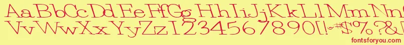 EggRegularTtnorm Font – Red Fonts on Yellow Background