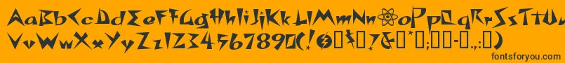 Spacp Font – Black Fonts on Orange Background