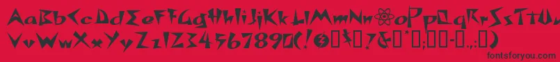 Spacp Font – Black Fonts on Red Background