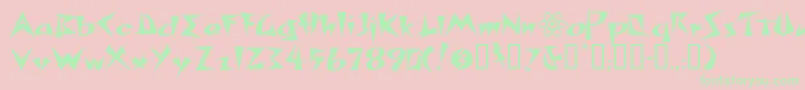 Spacp Font – Green Fonts on Pink Background