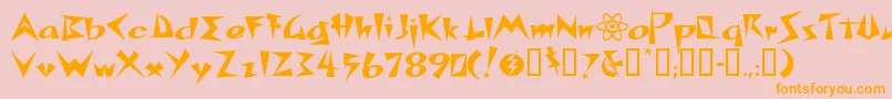 Spacp Font – Orange Fonts on Pink Background