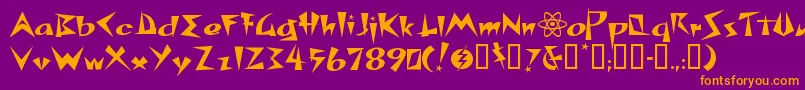 Spacp Font – Orange Fonts on Purple Background