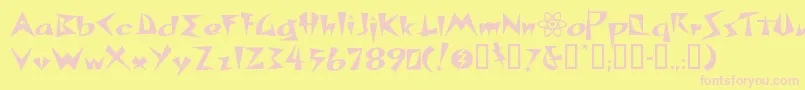 Spacp Font – Pink Fonts on Yellow Background