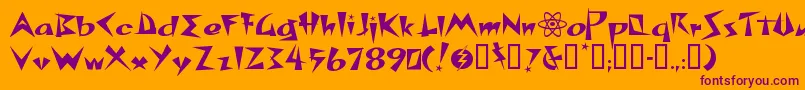 Spacp Font – Purple Fonts on Orange Background