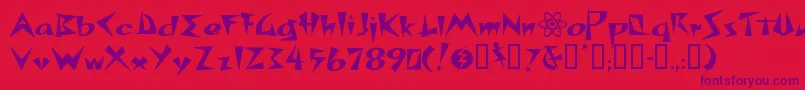 Spacp Font – Purple Fonts on Red Background