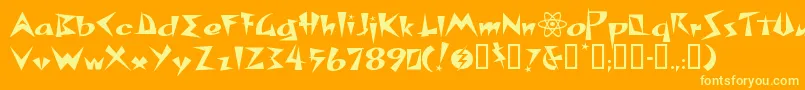 Spacp Font – Yellow Fonts on Orange Background