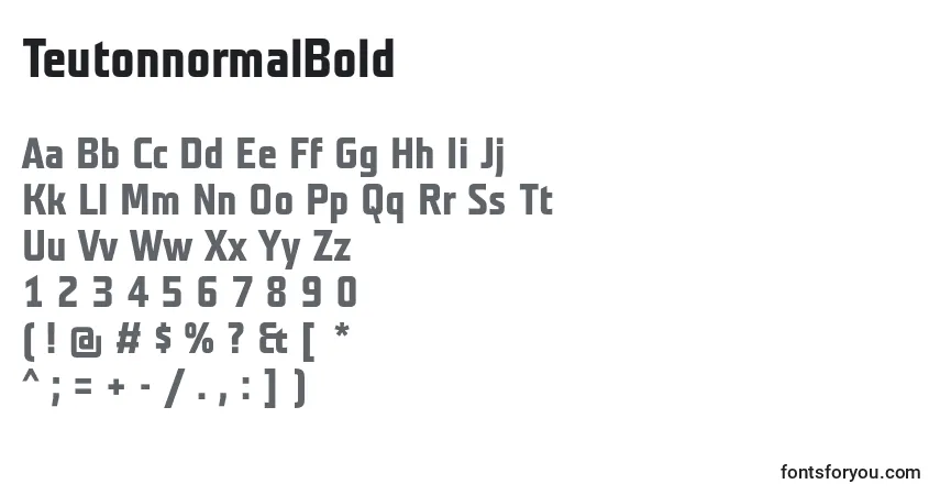 Czcionka TeutonnormalBold – alfabet, cyfry, specjalne znaki