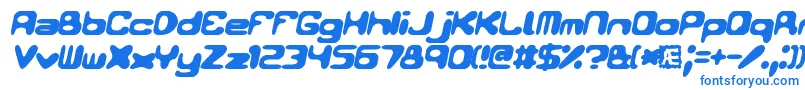 フォントCondui2i – 白い背景に青い文字