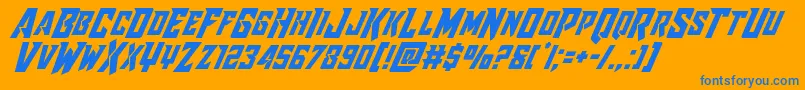 Raidercrusaderital Font – Blue Fonts on Orange Background