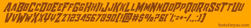 Raidercrusaderital Font – Brown Fonts on Orange Background