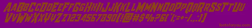 Raidercrusaderital Font – Brown Fonts on Purple Background