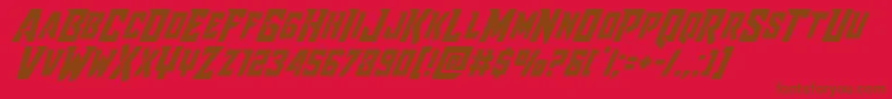 Raidercrusaderital Font – Brown Fonts on Red Background