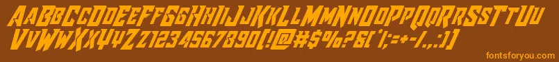 Raidercrusaderital Font – Orange Fonts on Brown Background