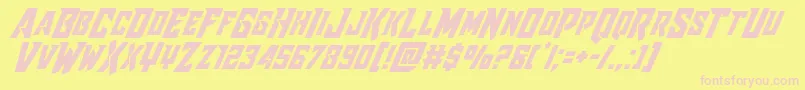 Raidercrusaderital Font – Pink Fonts on Yellow Background