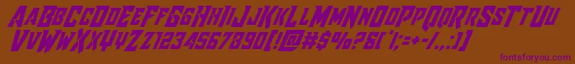 Raidercrusaderital Font – Purple Fonts on Brown Background