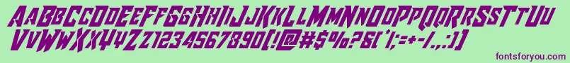 Raidercrusaderital Font – Purple Fonts on Green Background
