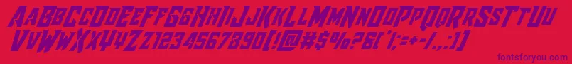 Raidercrusaderital Font – Purple Fonts on Red Background