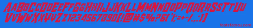 Raidercrusaderital Font – Red Fonts on Blue Background