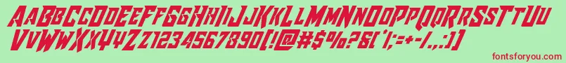 Raidercrusaderital Font – Red Fonts on Green Background