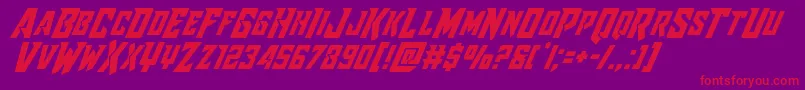 Raidercrusaderital Font – Red Fonts on Purple Background