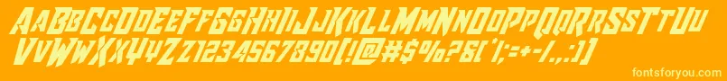 Raidercrusaderital Font – Yellow Fonts on Orange Background