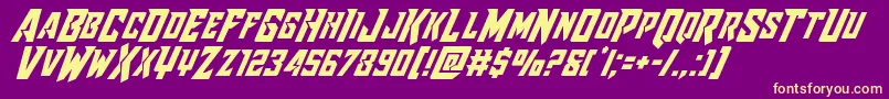 Raidercrusaderital Font – Yellow Fonts on Purple Background