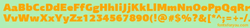 PfagorasansproUltrablack Font – Orange Fonts on Green Background